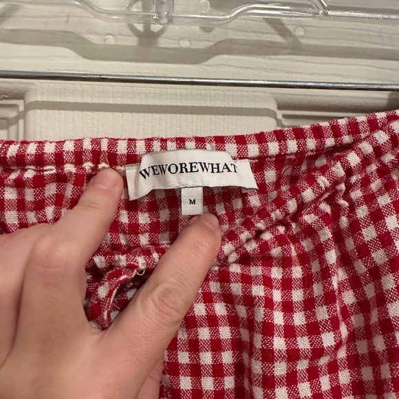 WeWoreWhat Tie Waist Red Checkered Skirt - Picture 5 of 5